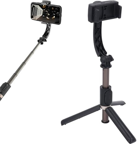 Stabilizzatore Cardanico per Telefono, Gimbal Pieghevole per Smartphone con Telecomando, Morsetto Regolabile a 360°, Asta Selfie Estensibile, Treppiede per Telefono Anti-vibrazione