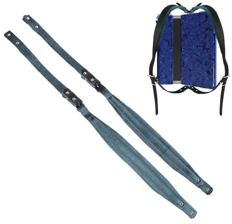 Akkordeongurte, PU-Leder-Akkordeongurte, Verstellbare Schultergurte für Akkordeons, 1 Paar Akkordeon-Schultergurte für 16–120 Bass-Akkordeons (GREEN)