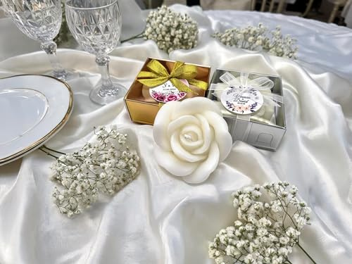 bomboniere matrimonio, originali rosa 50 pezzi candele profumate bomboniere battesimo, anni ragazzo, comunione, cresima, anniversario di, compleanno bigliettini (bianco, set da 50)