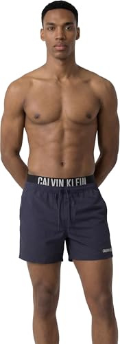 Calvin Klein Uomo Pantaloncino da Bagno Medium Drawstring Boxer con Cordoncino, Blu (Shoreline), XL