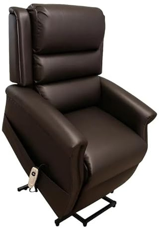 PLUS SANTE – Fauteuil releveur électrique Oslo | 1-2 Moteurs indépendants Dossier & Repose-Jambes, Fonction Relaxation, Mousse Haute densité | 90×94×110 cm | 48 kg (Chocolat/Tissu, 1 Moteur)