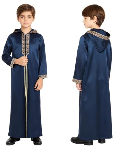 Oyolan Barn dragkedja fram cosplay-kostym för pojkar cosplay outfit för flickor tobe muslim pojkar jul mörkblå 15–16 år