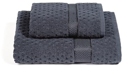 Caleffi – Juego de Toallas Baño 100% Algodón – Set 2 Piezas: 1 Toalla Lavabo 50x100 cm + 1 Toalla Invitado 40x60 cm – Suaves, Absorbentes y Lavables - Toallas Baño Completo - Ducha
