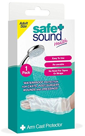 Safe and Sound Arm Cast Protector, Reusable Waterproof Protector for Casts, Post-Surgery Wounds and Dressings, 1 Per Pack