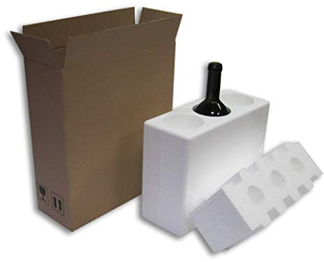 EMBALAJE EPS+CARTON 3 BOTELLAS (lote de 12 unidades) ENVÍO GRATIS A PENÍNSULA