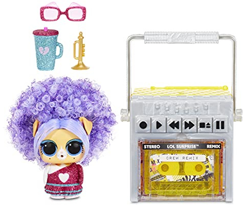 LOL Surprise Remix Pets - Sammelpuppe mit 9 Überraschungen - Süßes Tier mit Echthaar, Musikkassette mit Überraschungsliedtexten & Accessoires - Für Kinder ab 4 Jahren