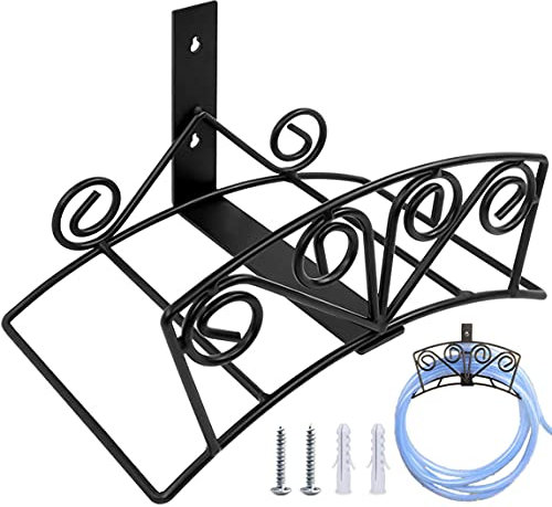 SEKKVY Gartenschlauchhalter, Wandmontage, Schmiedeeisen, Stahl, Gartenschlauch-Aufbewahrung