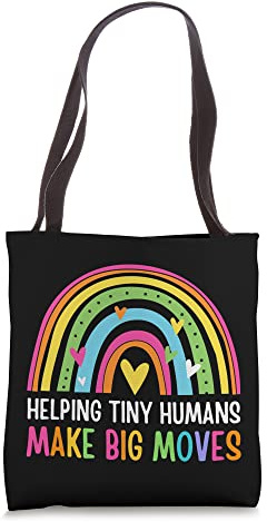 Pediatric Physical Therapist, PT OT Therapist Cute Rainbow Tote Bag