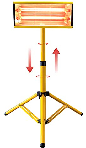 DATOUBOSS Lampara Secado Pintura Infrarroja 2000w de Onda Corta Calentador Infrarrojos de luz Pintura para Reparación de Carrocerías de Coche Secador de Lámpara de Pintura