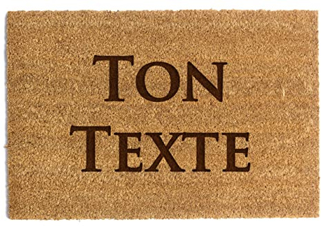 Paillasson personnalisé en fibre de coco avec n'importe quel texte, Tapis antidérapant et absorbant, Différents motifs de paillassons internes pour l'intérieur de la maison (60 x 40cm, modèle 1)