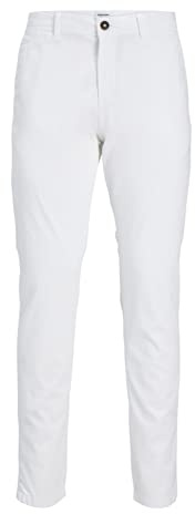 JACK & JONES Jpstmarco Jjbowie Sa Noos Pantalon Chino, Blanc, 27W x 30L Homme