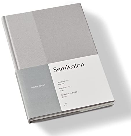 Semikolon 368723 Notizbuch Natural Affair A5 blanko - 176 Seiten, cremeweißes Papier - Lesezeichen - Moonstone