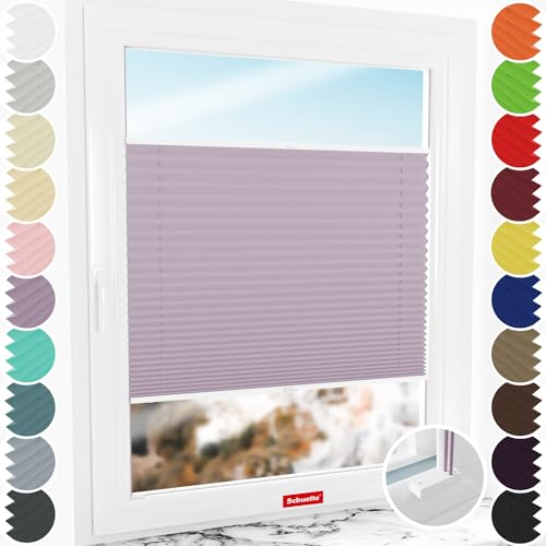 Schuette® Plissee nach Maß mit Bohren ● Premium Kollektion: Plum Charm (Lila) ● 70-79 x 80-99cm (Breite x Höhe) ● Suprafix Faltrollo Befestigung ● Bequeme Rollo