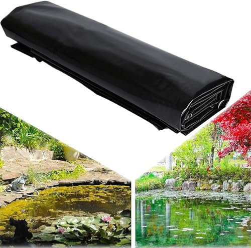 MISKYN Teichfolie,Gartenteich Teichplane,Große Fischteichfolie,Schwarze Folie Garten,Teichfolie 3X3m,Baufolie Extra Stark,Für Fischteiche,Brunnen,Wassergarten Und Wasserfall,9 * 9m