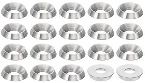 PATIKIL Rondelle de Finition M5 à Tête Fraisée, Lot de 20, Diamètre de 14 Mm, Hauteur de 3 Mm, en Acier Inoxydable 304 Massif, Finition Cnc, Pour La Construction Industrielle