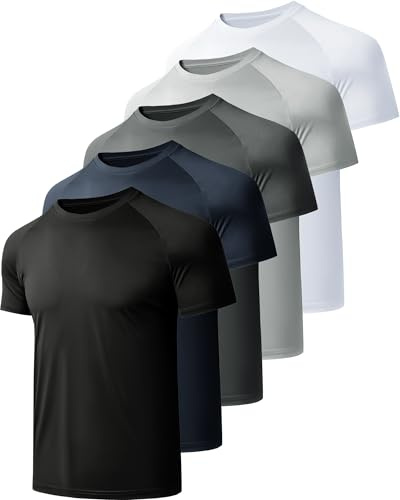 miijoory 3,5 o 7 Piezas Camiseta Deporte Hombre, Camisetas Manga Corta Hombre, Secado Rápido Respirable para Running Gimnasio Fitness