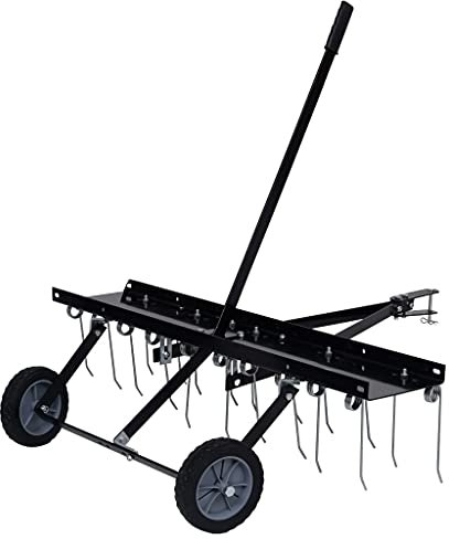 Scarificateur Trainé pour Tracteur, Scarificateur à Tirer Scarificateur pour Gazon Scarificateur pour Tondeuse autoportée 100 cm