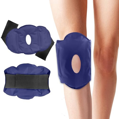 ZOCONE Bolsa Gel Frio Calor Rodilla Reutilizable, Bolsa de Hielo para Lesiones Rodilla Bolsa Hielo Para Aliviar El Dolor De Rodilla, Bolsa Gel Frio para Lesiones Rodilla para Hinchazón, Esguinces