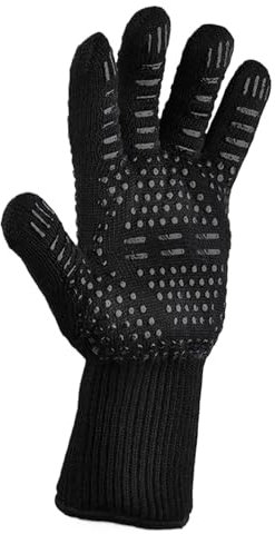 Guantes Para Barbacoa 1 par de guantes resistentes al calor de 800 °C, guantes negros ignífugos for barbacoa, guantes for barbacoa al aire libre, guantes for horno y microondas, herramientas de cocina