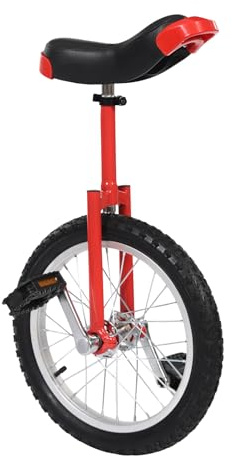 Monociclo con ruota per attività all'aperto, 40,6 cm, regolabile, con una ruota, per sport all'aperto, intrattenimento, fitness, esercizi di equilibrio (rosso)