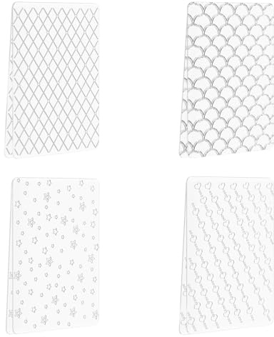 KeaJuidy 4 stycken prägling prägling mapp transparent blommor präglingsmall för gör-det-själv album papper kort kuvert scrapbooking 12 x 15 x 0,22 cm