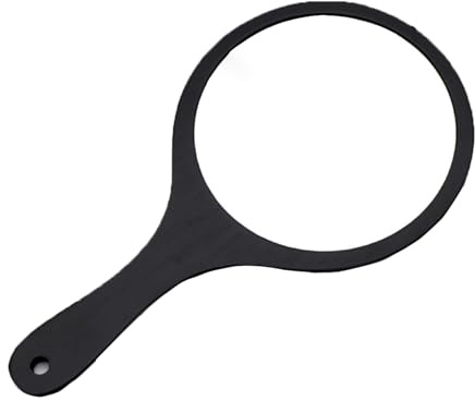 Bustlwor Miroir Maquillage avec Poignée Miroir à Main Professionnel, Miroir à Main, pour Soins du Visage, Maquillage, Coupes de Cheveux (Noir