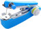 Blue Portable Handheld Sewing Machine, Mini Manual Sewing Machine Handy Needlework Tool, Mini Machine Hand Stitcher Home Art Crafts
