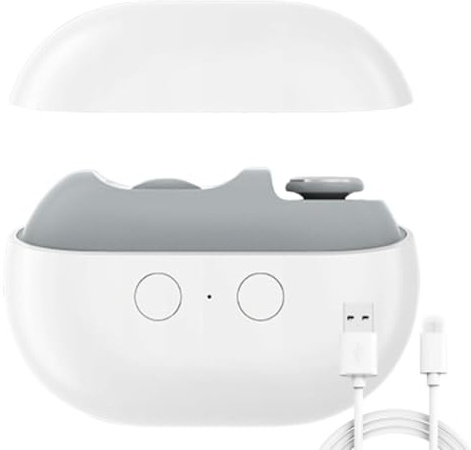 cortaúñas eléctrico inteligente 2 en 1, pulidor automático de restos de uñas con luz LED y caja de almacenamiento (blanco)