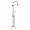 ENKI, Carre, RG015, Chrome, Dual Rigid Riser Kit with Round Overhead Showerhead and Hand Shower Set, Solid Stainless Steel, Easy Clean Shower Head, Modern, Easy to Install, 1 Year Guarantee