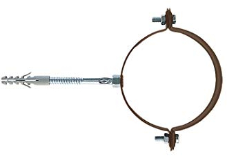 Fischer SCP 100 V Collare Fermatubi per Grondaie e Pluviali, Sezione Quadrata, Marrone, 100 mm