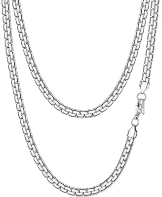 PROSTEEL Flat Box Chain Necklaces Men Stainless Steel Hippie Rock Hip Hop Jewelry Party