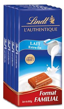 Lindt - Lot de 4 Tablettes MAÎTRE CHOCOLATIER - Chocolat au Lait Extra-fin, 4x100g