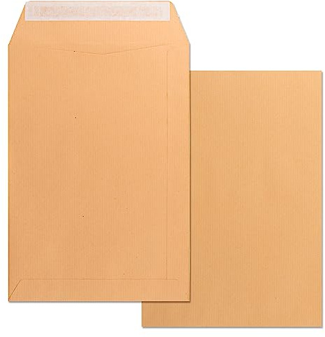 Sobre de Papel Kraft Grande 310 x 410 mm con Cierre Tira de Silicona para Documentos, Envíos o Almacenaje · m-office (25 uds)