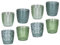 levandeo 8er Set Windlicht H7,5cm Glas Grün Teelichthalter Kerzen Retro Kerze Kerzenhalter Tischdeko Deko