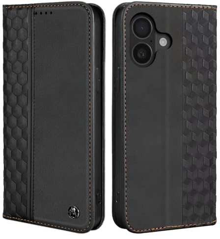 CXTcase Coque pour iPhone 17, Housse en Cuir PU Pochette Portefeuille Magnétique Étui de Protection, Flip Case pour iPhone 17, Noir