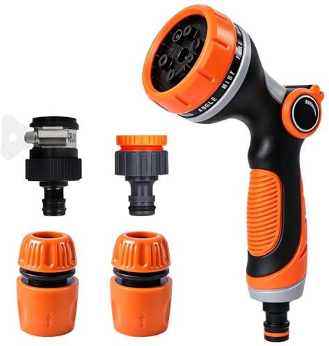 Pistola Irrigazione Giardino, Pistola da Giardino, Pistola Multifunzione, con 10 Modalità Regolabili, per Lavaggio Auto, Pulizia Cortile, Irrigazione Giardino (10 Modalità)