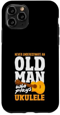 Just an Old Man Who Plays Ukulélé Musicien Coque pour iPhone 11 Pro