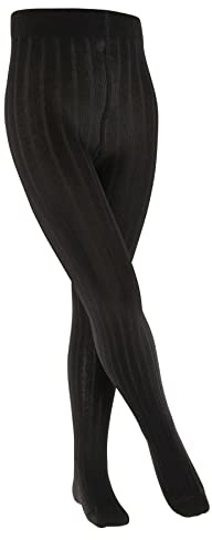 FALKE Classic Rib K Ti coton épais unis 1 paire, Collants Mixte enfant, Noir Black 3000, 122-128