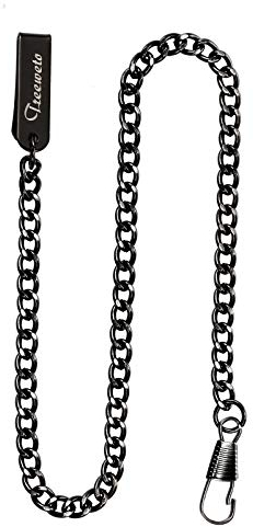 TREEWETO Taschenuhr Kette 14.7 inch (37.5 cm) Schwarz