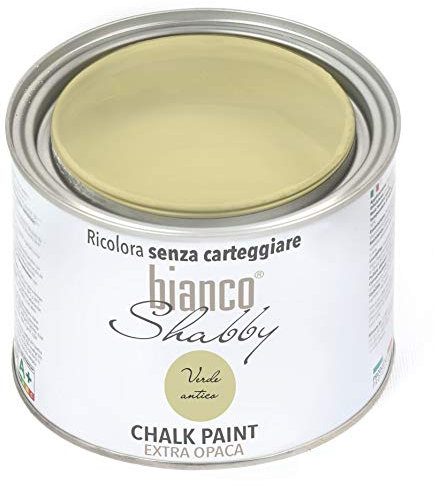 bianco Shabby® Verde Antico (Antique Green) Water-Based Chalk Paint for All Surfaces – Extra Matt Finish (500 ml)