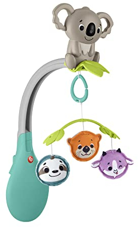 Fisher-Price Mobile Animaux 3 en 1 pour berceaux et poussettes avec jouet transportable pour les bébés dès la naissance, Jouet Enfant, Dès 3 mois, HGB90