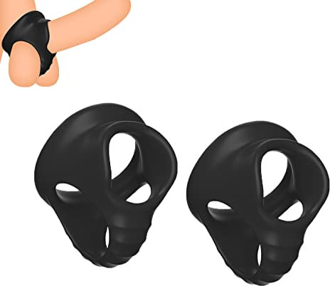 2pcs Silicone Cock Ring Anello Per Il Pene Uomo,anello Pene Uomo Ritardo, Per Adulti Sessuale Anello Per Testicoli,cockring Sex Toys Per Uomini O Coppie (Black)