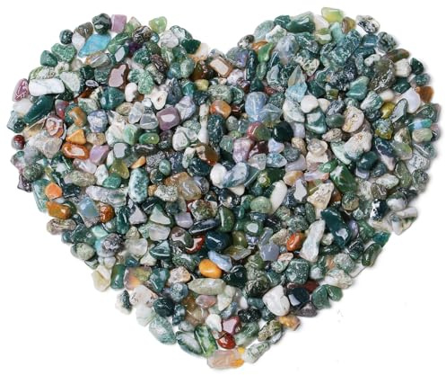 QINJIEJIE 0.9Lbs Aquatic Agate Rocks for Plant Bulk Decorative Sand Aquarium Gravel Pebbles Stones Vase Filler Fish Bowl Decorations Turtle Tank Decor Crystal Chips Rocks for Betta Fish