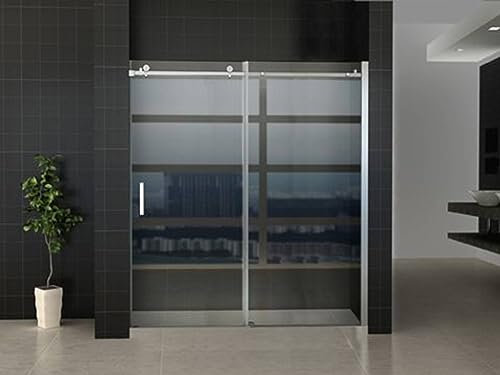 Saqu Roll Douche Duschtür Schiebetüren 2-teilige 160-162x200 cm Dusche Duschabtrennung Duschtrennwand Aluminium