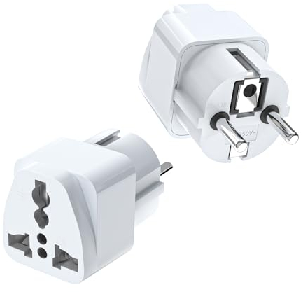 VIEVRE 2 stycken reseadapter, universell adapter, adapter Kina tyskkontakt, universellt EU-uttag för USA Storbritannien Thailand Schweiz Kina Italien etc