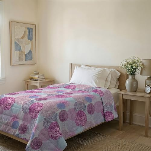 Trapuntino Estivo Linea BASIC Made in Italy Copriletto Stampato in Morbida Microfibra - Trapunta Primavera Estate Mezza Stagione - Soffioni, Singolo 160x240cm