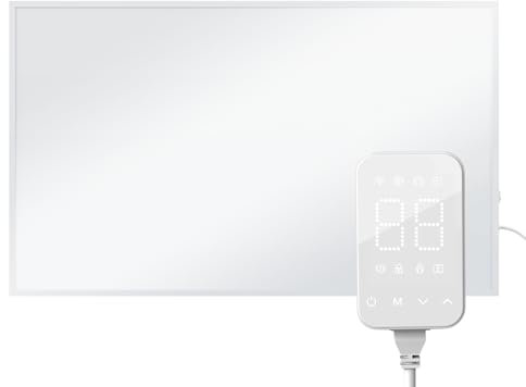 BR Bringer Infrarotheizung 800 Watt mit Steck-Thermostat, WIFI und App - Energiesparende Elektroheizung - Deutsche Qualitätsmarke (weiß)