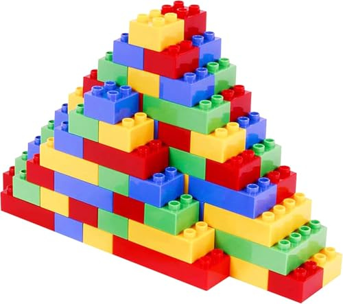 ARSUK Blocchi da costruzione da 100 pezzi – Blocchi colorati per bambini – Piccoli e grandi per l'apprendimento giocoso – Giocattolo da costruzione perfetto per bambini