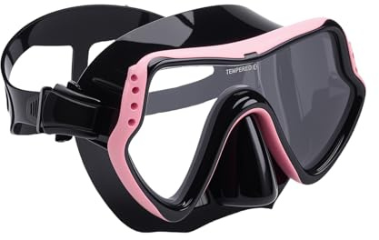 Adult Diving Mask with Nose Cover Anti-fog, HD Tempered Glass Snorkel Mask with Clear 180° Panoramic View, No Leak Swim Pool Goggles for Women Men Youth Unisex Snorkeling Freediving