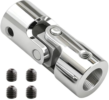 Joint de Cardan Femelle, Genouillère D'entraînement F781E | pour Volet Roulant, Rotule D'articulation ø 12 mm M5 Femelle Acier Nickelé Compatible avec Manivelle et Sortie de Caisson